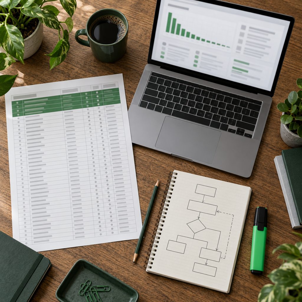 Export de pages imprimé avec quelques lignes surlignées en vert, à côté d'un graphique où quelques pages concentrent les impressions